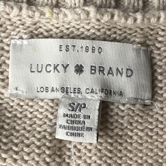 Lucky Brand Women’s Crochet Sweater Vest Beige / Ivory Small NWT - Picture 3 of 14